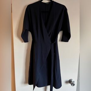 Topshop Navy Blue Tie Dress w/ Pockets Size 4